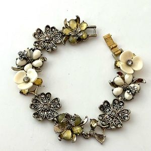 Vintage Bracelet with flowers, butterflies, and bumblebees